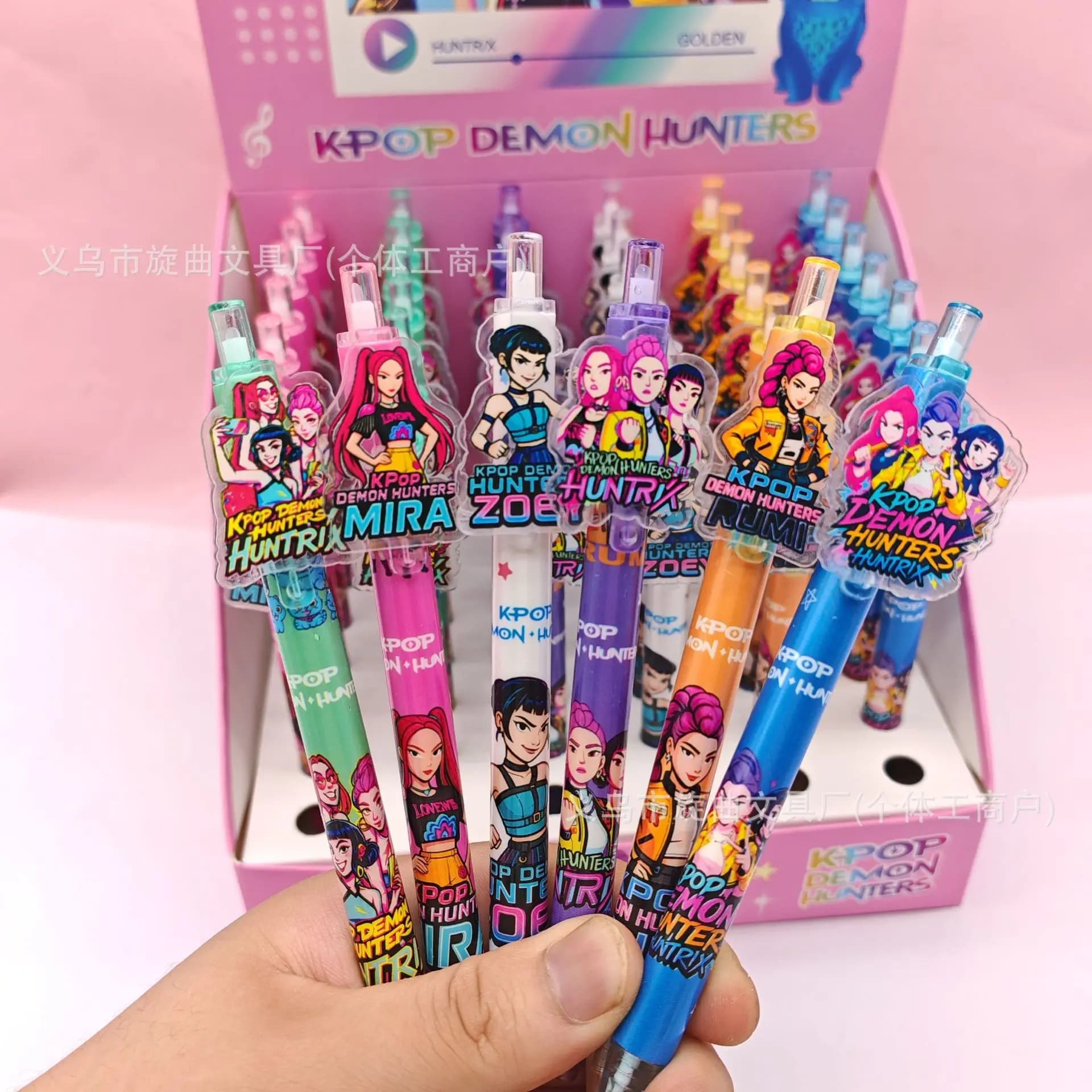 Set di Penne Gel a Pressione con Disegni Cartoon, Penne Neutre in Acrilico Eleganti, Penne a Inchiostro Nero per Scuola e Studio