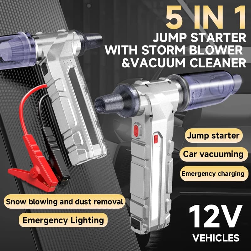 5 in 1 Multifunzionale Ventilatore di Aria Auto Salto di Avviamento Rimozione Della Polvere Potente Turbo Ventilatore Aspirapolvere power bank 880000RPM Ventilatore