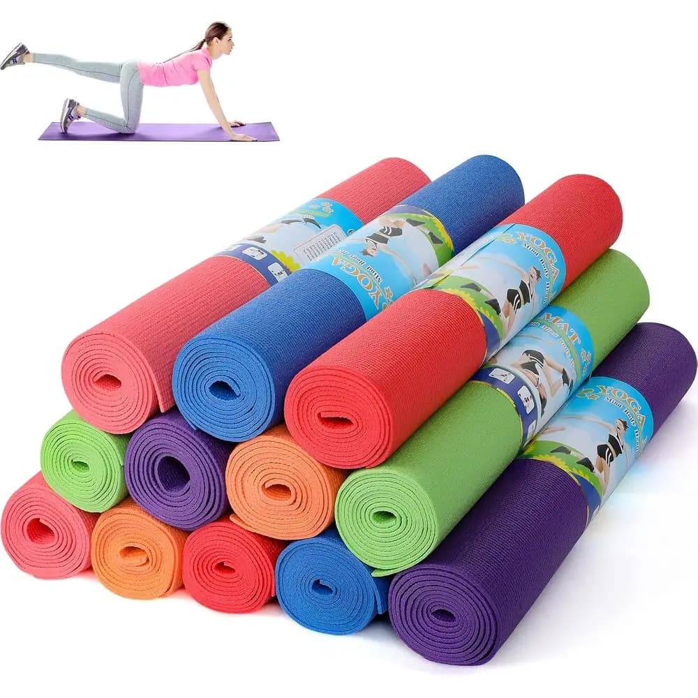 Set di 12 Tappetini Yoga 68x24x0.12 Pollici - Tappetini Antiscivolo per Esercizi a Casa e Allenamenti Yoga