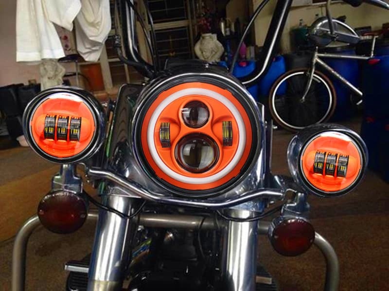 Numero di marca E Approvato DOT Proiettore lampada per fari Hi/Lo per fari a LED per moto da 7 pollici