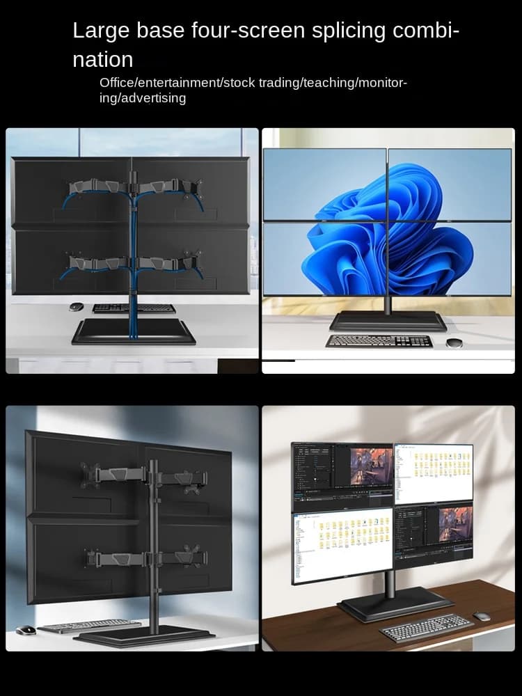 Suitable fo monitor desktop base, four screen splicing, lifting and rotating computer stand