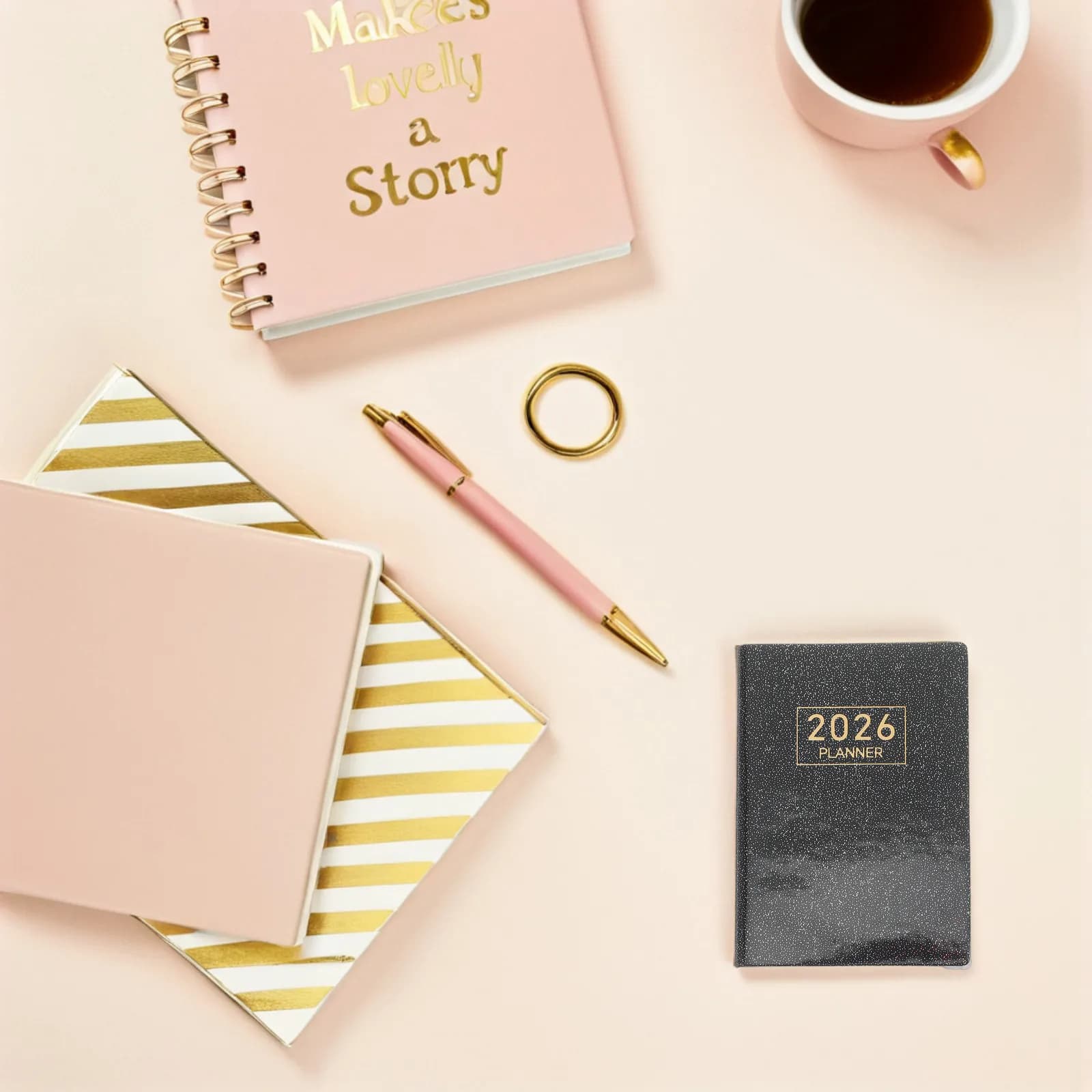 Agenda Compatta Mini A7 2026 in Inglese, Calendario Settimanale e Mensile Tascabile, Planner Giornaliero Portatile per Borsa, Ufficio e Studenti
