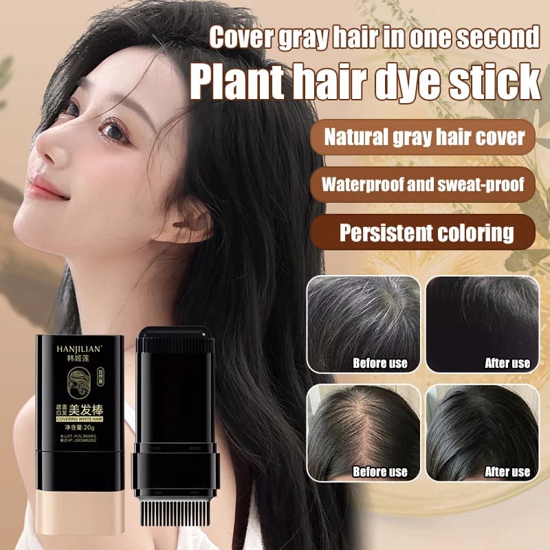 2 in1 Hair Dye Stick with Comb Natural Teeth Comb Convenient Hair Coloring Comb for Gray Hair Hairdressing Easy Color Hair Dyein
