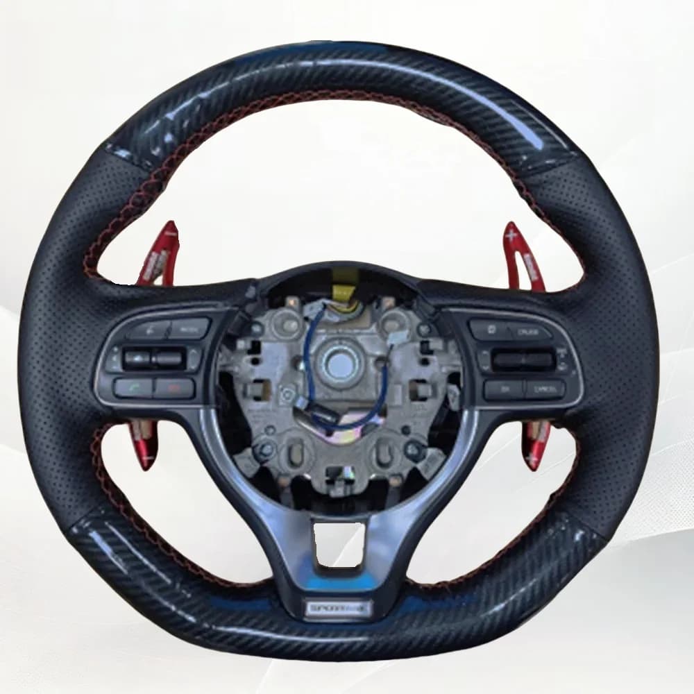 Volante dell'auto Treccia Copertura In Pelle In Fibra di Carbonio Per Sportage KX5 2016-2019 Kia K5 Optima 2016-2018 Accessori Per Interni Auto