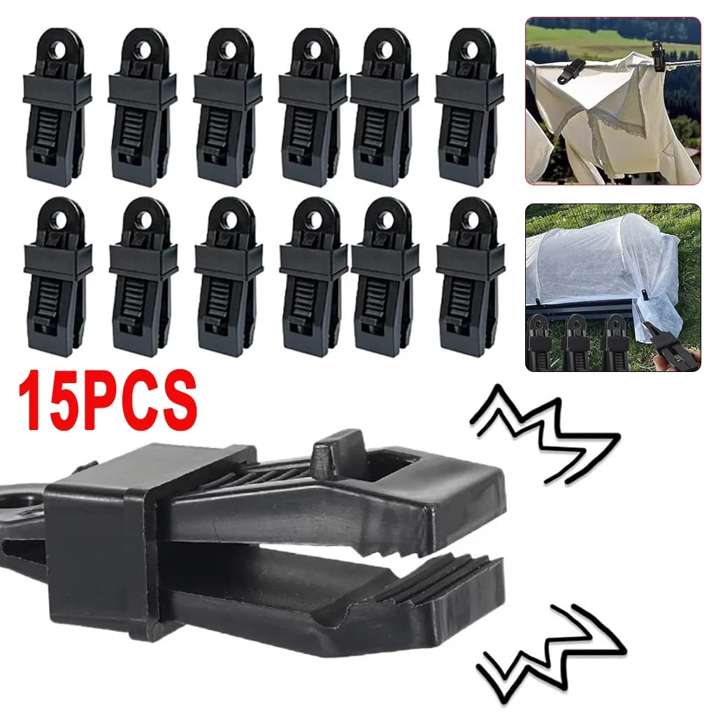 Multi Purpose Heavy Duty Plastic Tarp Clips, Tent Canopy Secure Fastener Hooks, Wind Resistant Tarpaulin Clamps for Camping Pool