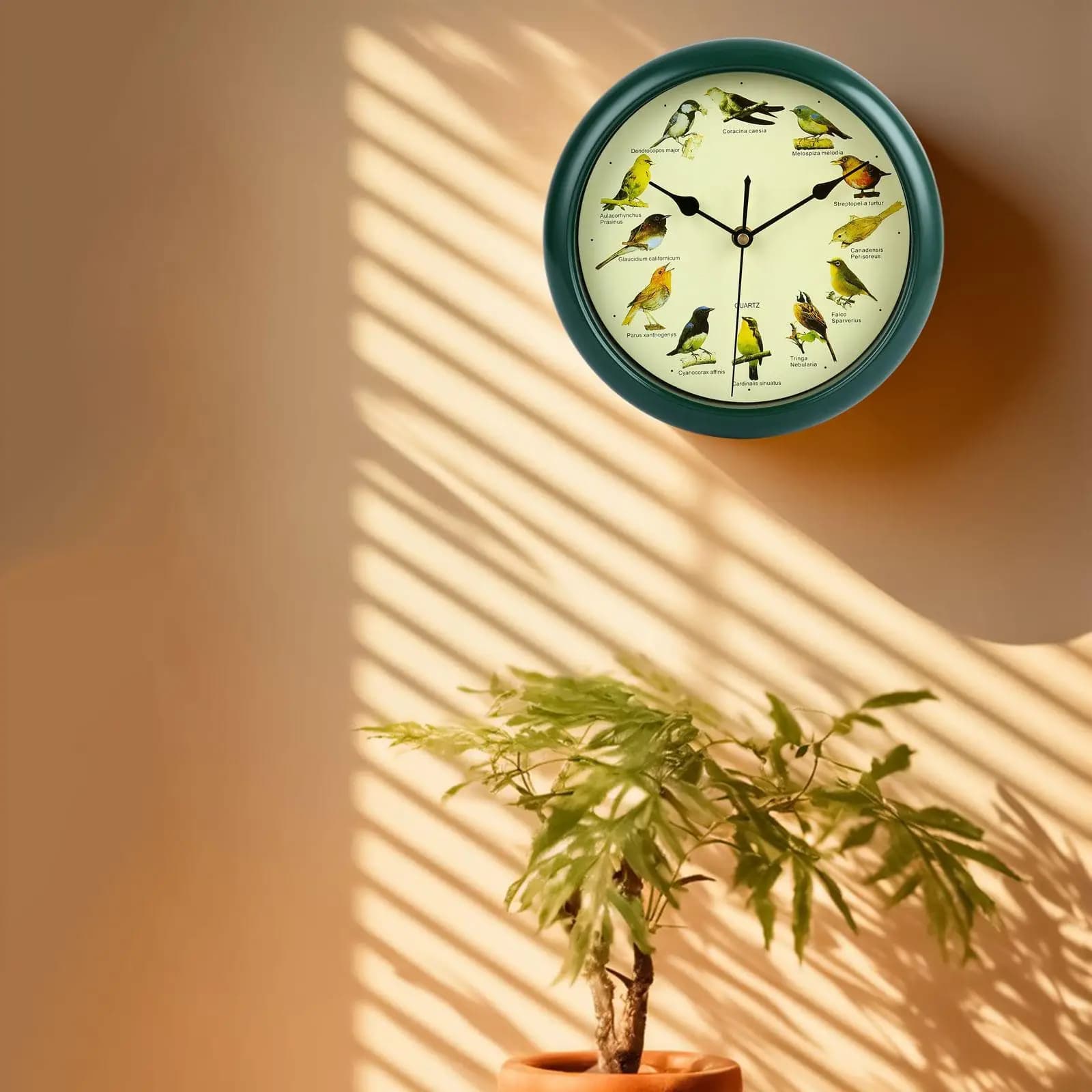Wall clock with 25 cm musical birds, watch with sound, decoration of the room, watch with decorative melody