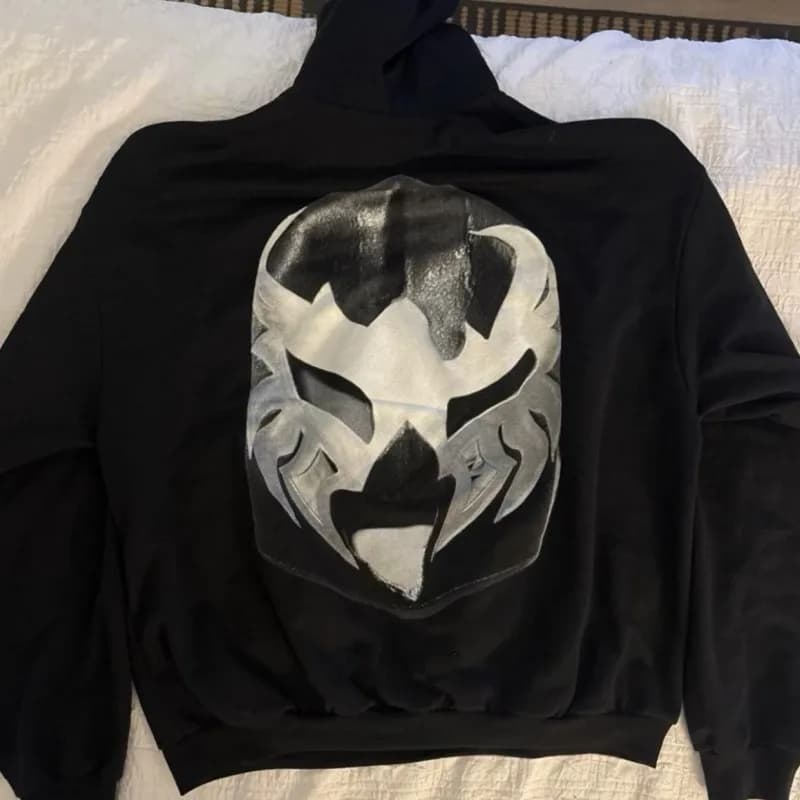Face Mask Five Pointed Star Fleece Hoodie Men Women Oversized Bully Hoodies Hiphop Street Kanye Drawstring Hood Sweatshirts