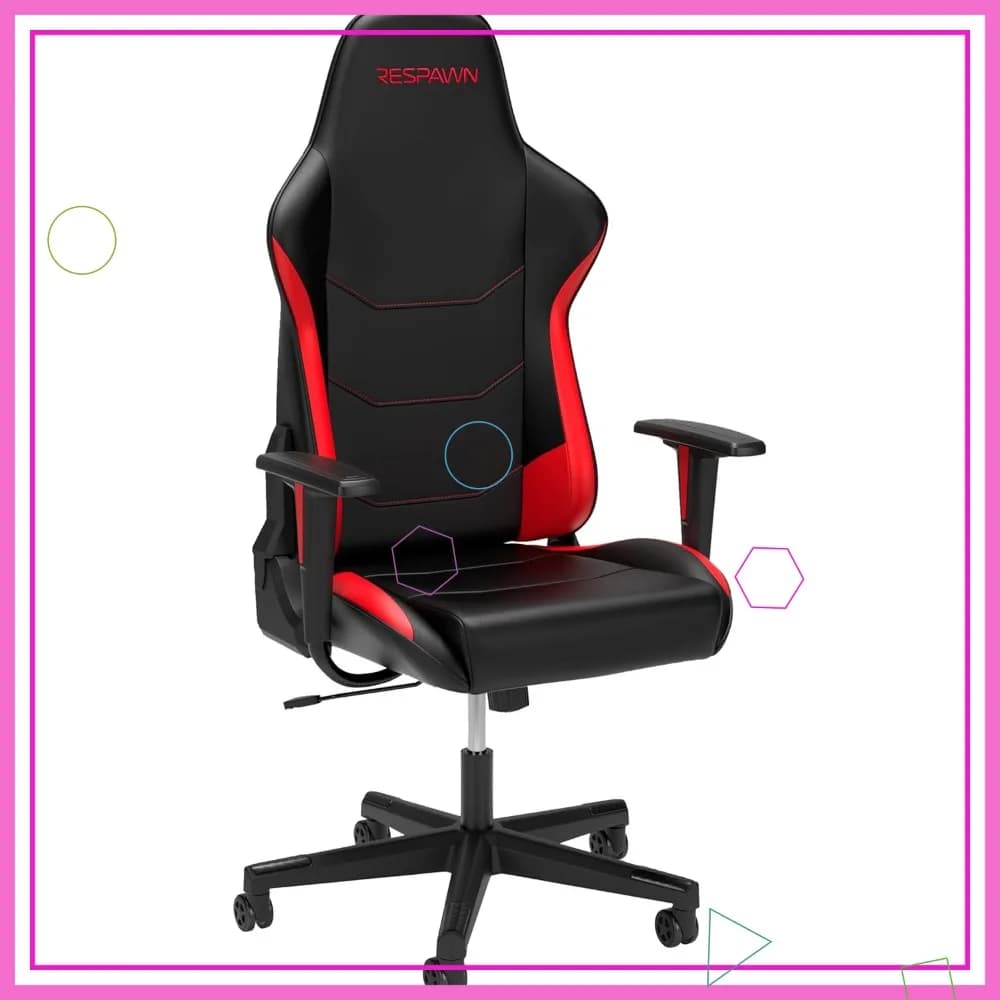 Sedia da Gaming Ergonomica con Supporto Lombare, Reclinabile Stile Racing per Giocatori di Computer - Rossa