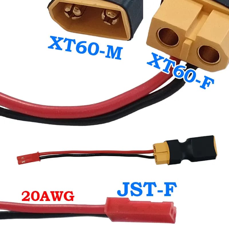 Adattatore da XT60 XT T plug maschio/femmina a presa JST femmina per connettore batteria LiPo di elicotteri RC e quadricotteri (1 pezzo)