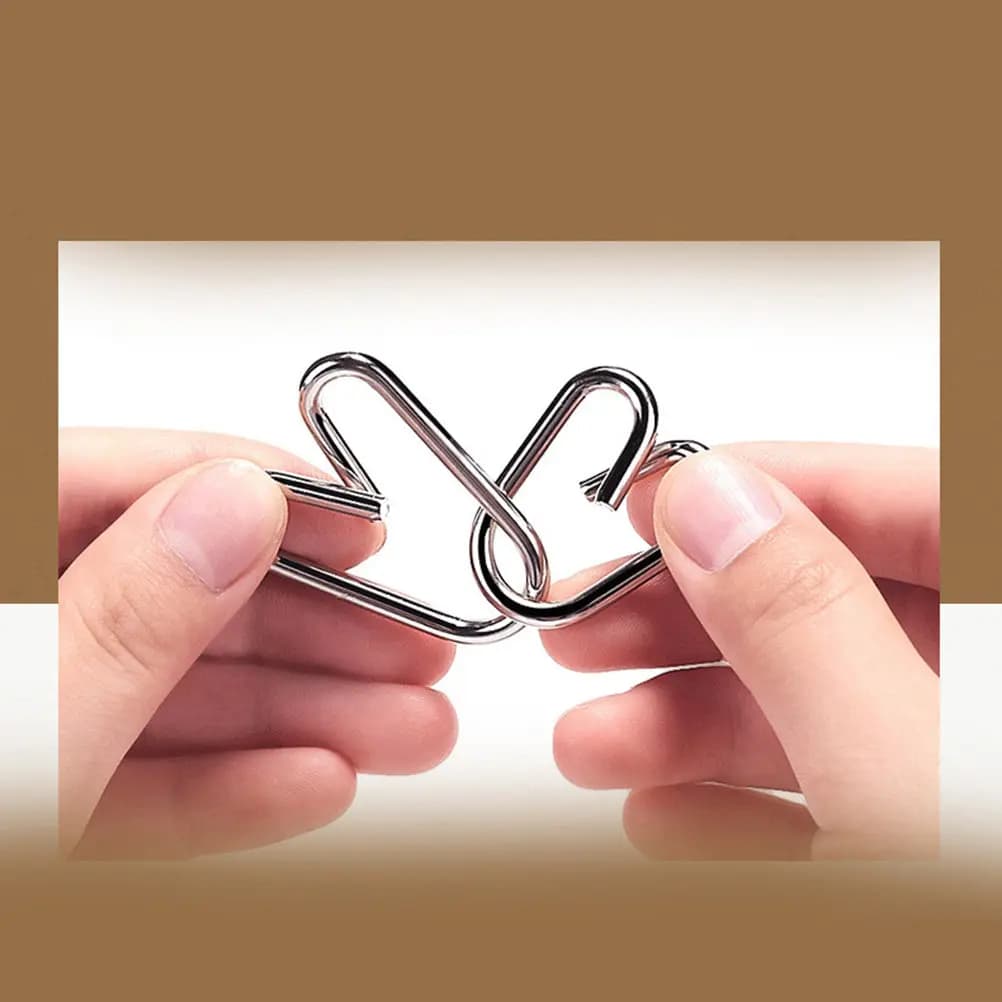 Set di 20 Anelli Metallici Puzzle, Rompicapo Creativo a Nove Anelli, Sfida IQ, Set Educativo per lo Sviluppo dell'Intelligenza