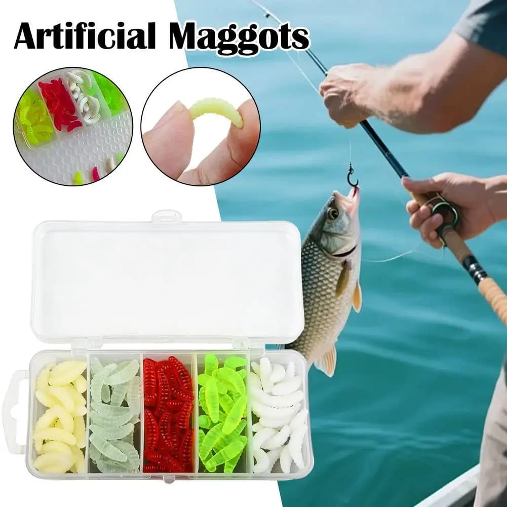 3 centimetri 0.4g 100 pz Una Scatola Morbida Grub Verme Richiamo, silice Falso Richiamo Esca Per Attrezzatura Da Pesca Isca carpa affrontare