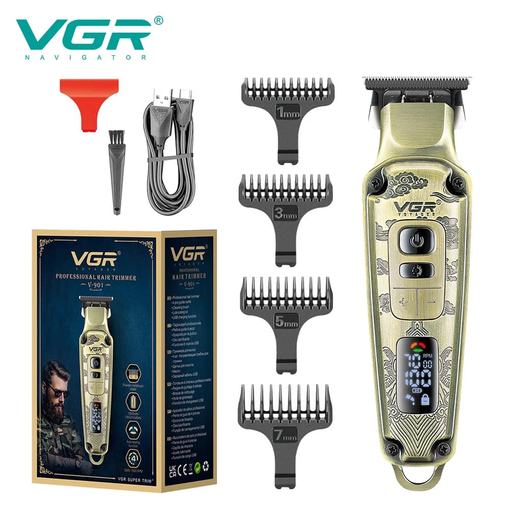 VGR 901 Professional haircuts from wireless barbers Trimmer electric haircut with digital display for men