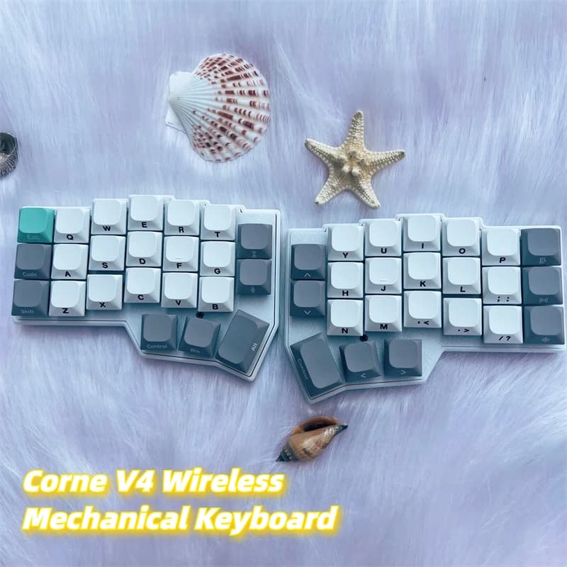 CORNE V4.1 Wireless 2.4G Split Keyboard Customize Ergonomic Design DIY Hot Swap Keyboards Accessory No Shaft Body and Keycap