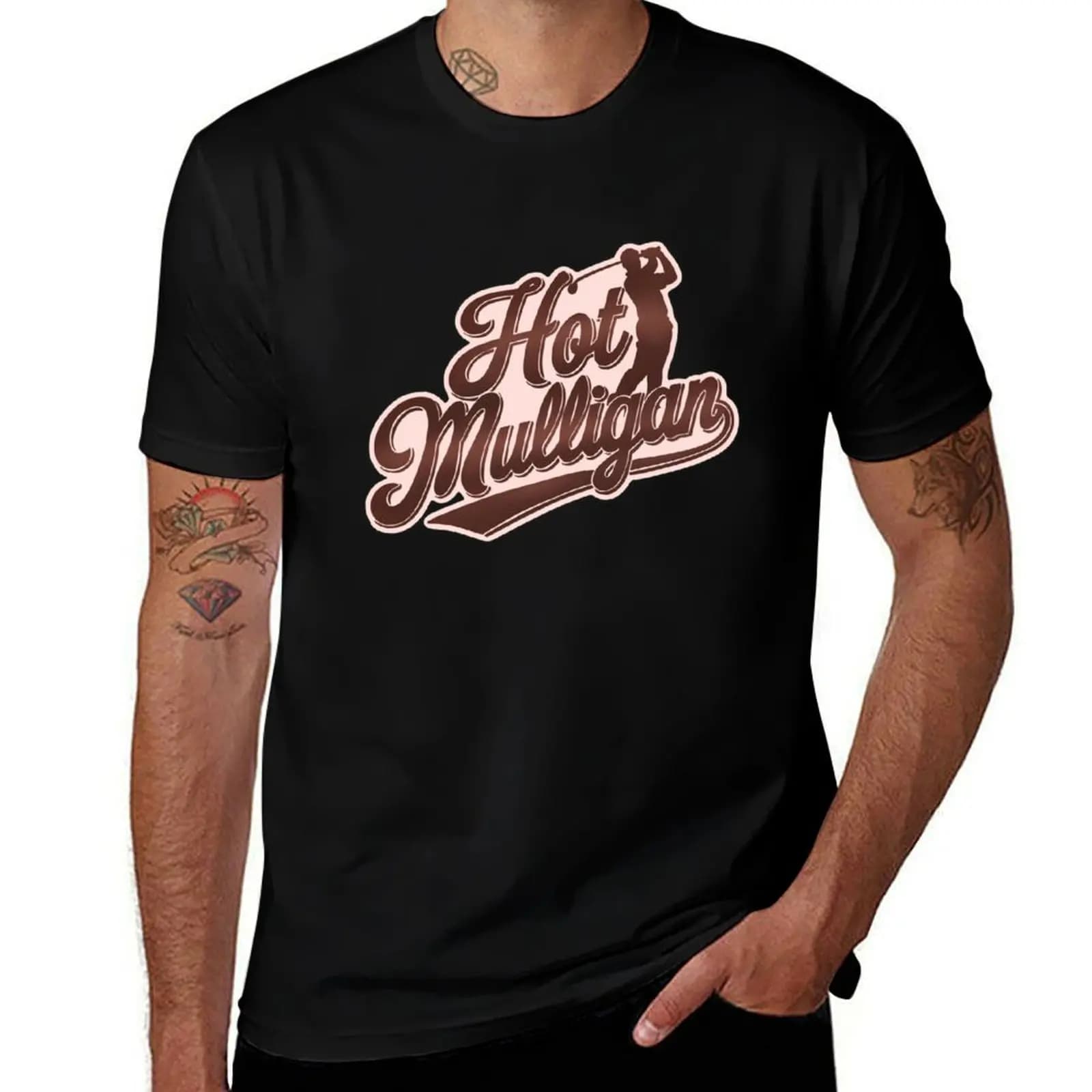 T-shirt con adesivo Golf Hot Mulligan, top classico con grafica a maniche corte