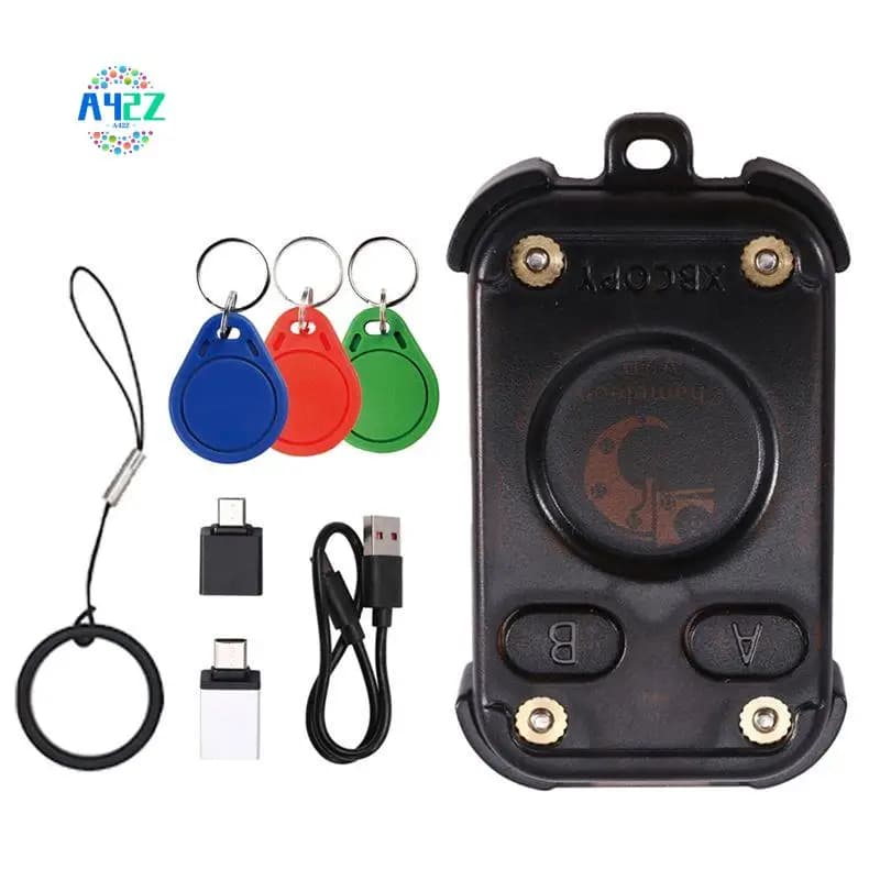 A42Z-Chameleon V2.0 RFID Smart Chip Reader Emulatore NFC Duplicatore 125K 13.56Mhz Card Decode Chameleon Ultra + 3XCUID Portachiavi