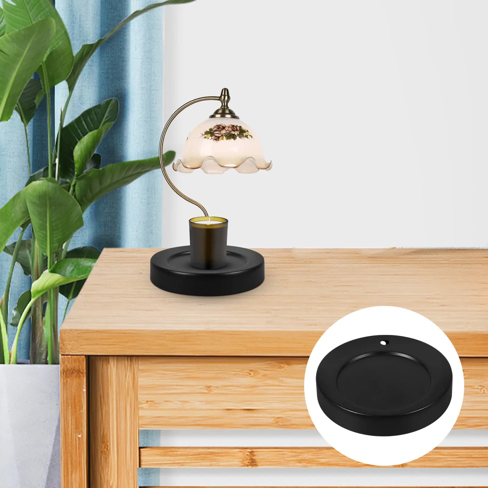 Aromatherapy Table Lamp Base Round Iron Desk Lamp Holder Stable Bedroom Living Room Study Office Display Stand