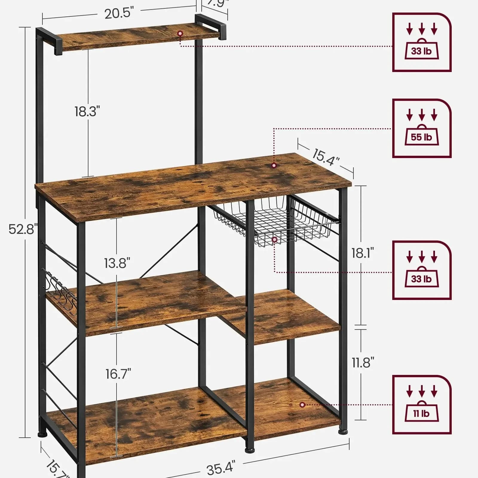 Factory Direct 2026 Set of 2 Black Stainless Steel Wrought Iron Spice Shelves Removable Hanging Kitchen Counter Utensils Cabinet