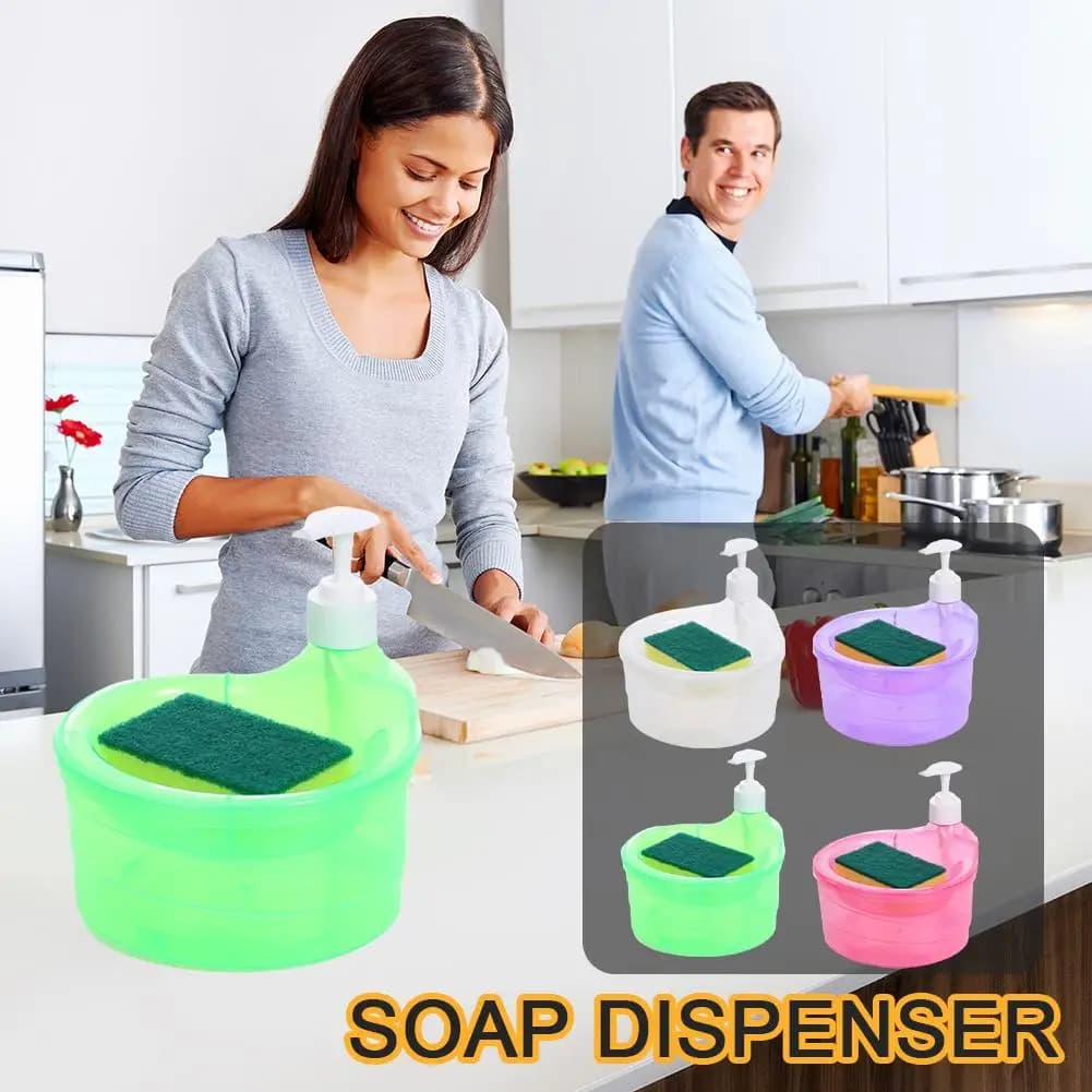Dispenser di sapone Cucina creativa Dispenser di liquido per piatti Piatto da cucina Dispenser di sapone Spugna liquida con contenitore a pompa S I4O6