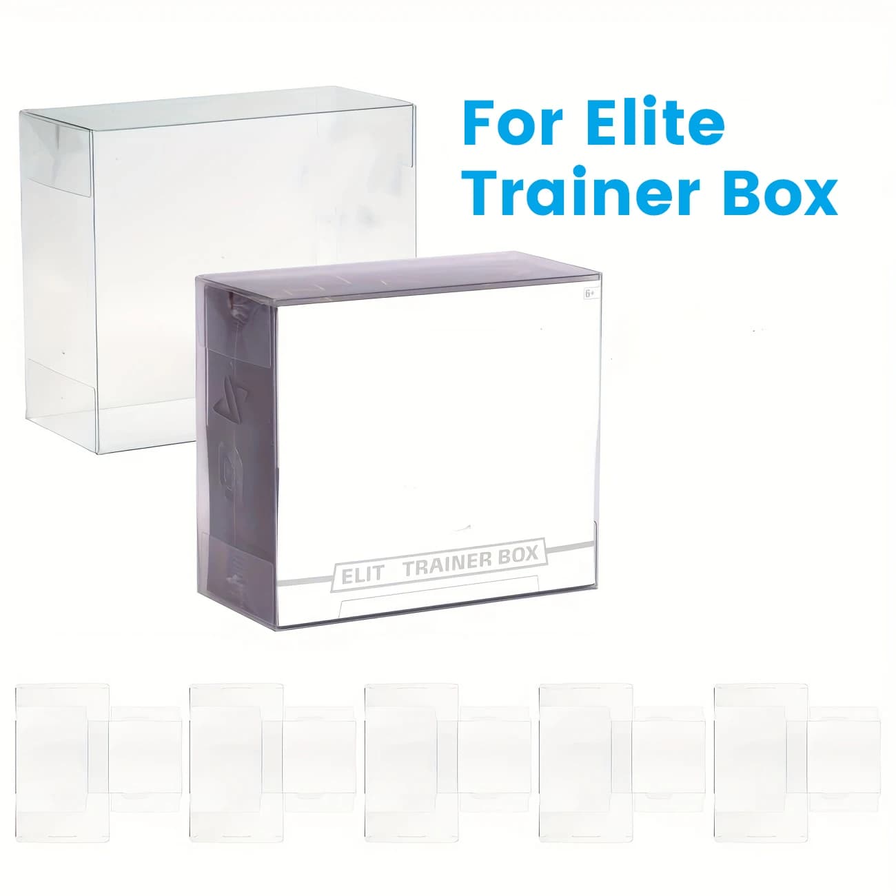 Custodie protettive in plastica ETB da 5/10 pezzi per scatola Elite Trainer – 360 ° Conservazione della carta in PET durevole, antigraffio e antipolvere Clear View