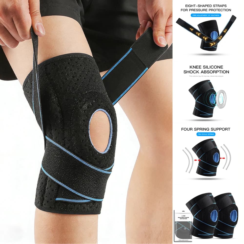 Ginocchiera fitness Fasciatura Ginocchiere elastiche pressurizzate Protezione per articolazioni per artrite Attrezzatura sportiva Protezione per ginocchiera per pallavolo