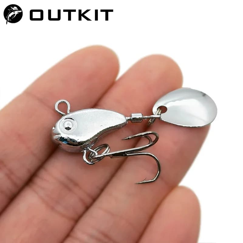 OUTKIT Metallo Mini VIB Con Cucchiaio Richiamo di Pesca 8.5g Inverno Attrezzatura da Pesca sul Ghiaccio Spille Crankbait Vibrazione Spinner Affondamento Esca
