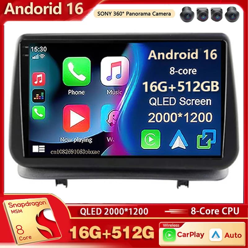 Android 15 Autoradio Lettore Multimediale Per Renault Clio 3 CLIO 3 2005-2014 Auto Carplay Car Stereo DSP wifi + 4G AI voce 2 Din BT