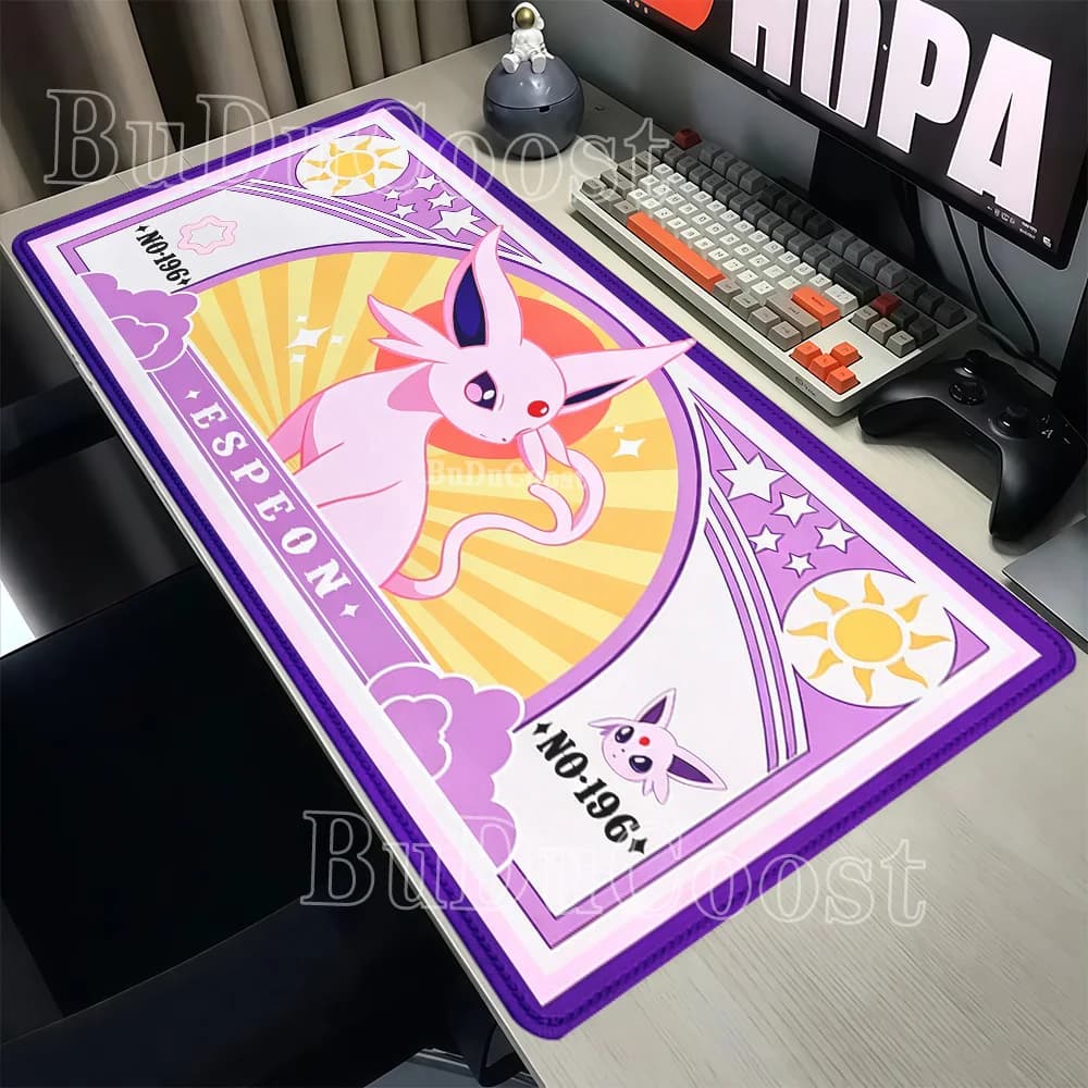 Espeon Eevee family pokemon Anime Kawaii Mouse Pad XXL PC Keyboard Gaming Office playmat HD printing overlock computer Desk Mat
