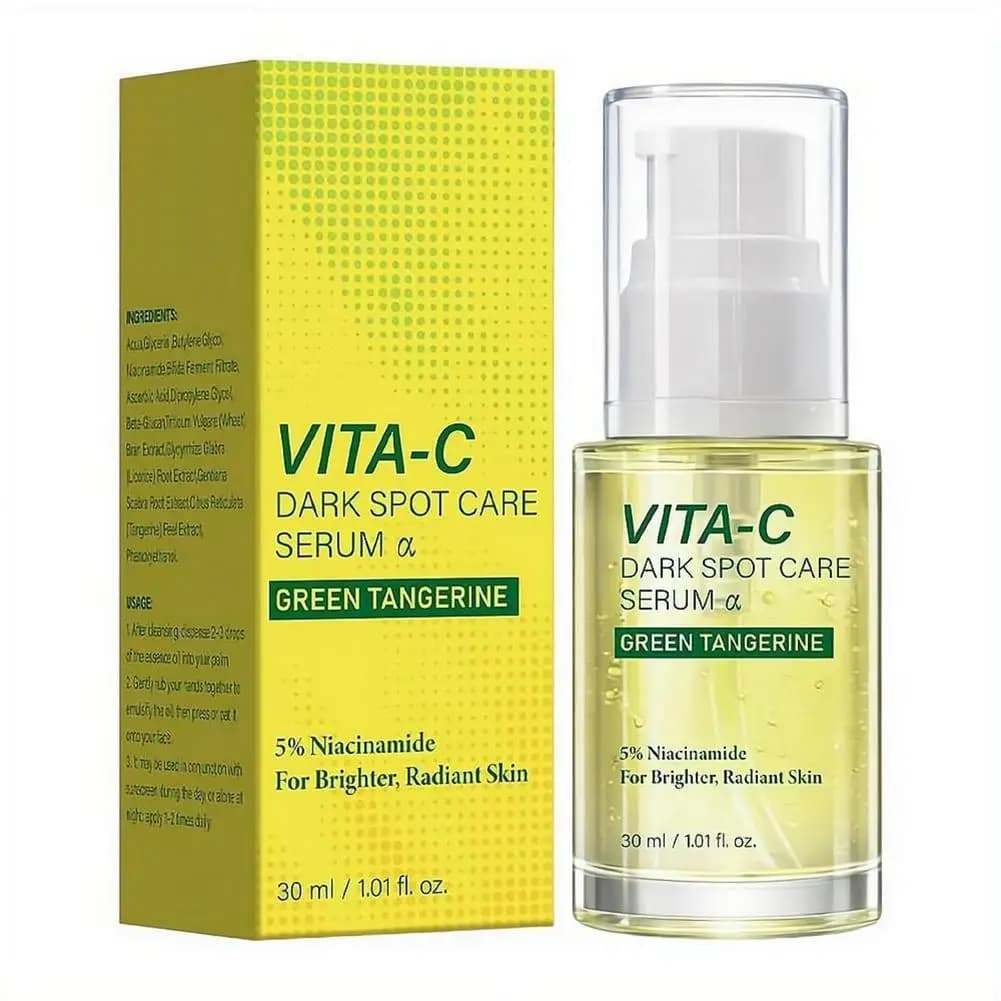 Siero per la Cura delle Macchie Scure 30ml di Green Lemon con 5% di Niacinamide e Vitamina C, Essenza Illuminante per il Viso per una Pelle Radiosa e Luminosa