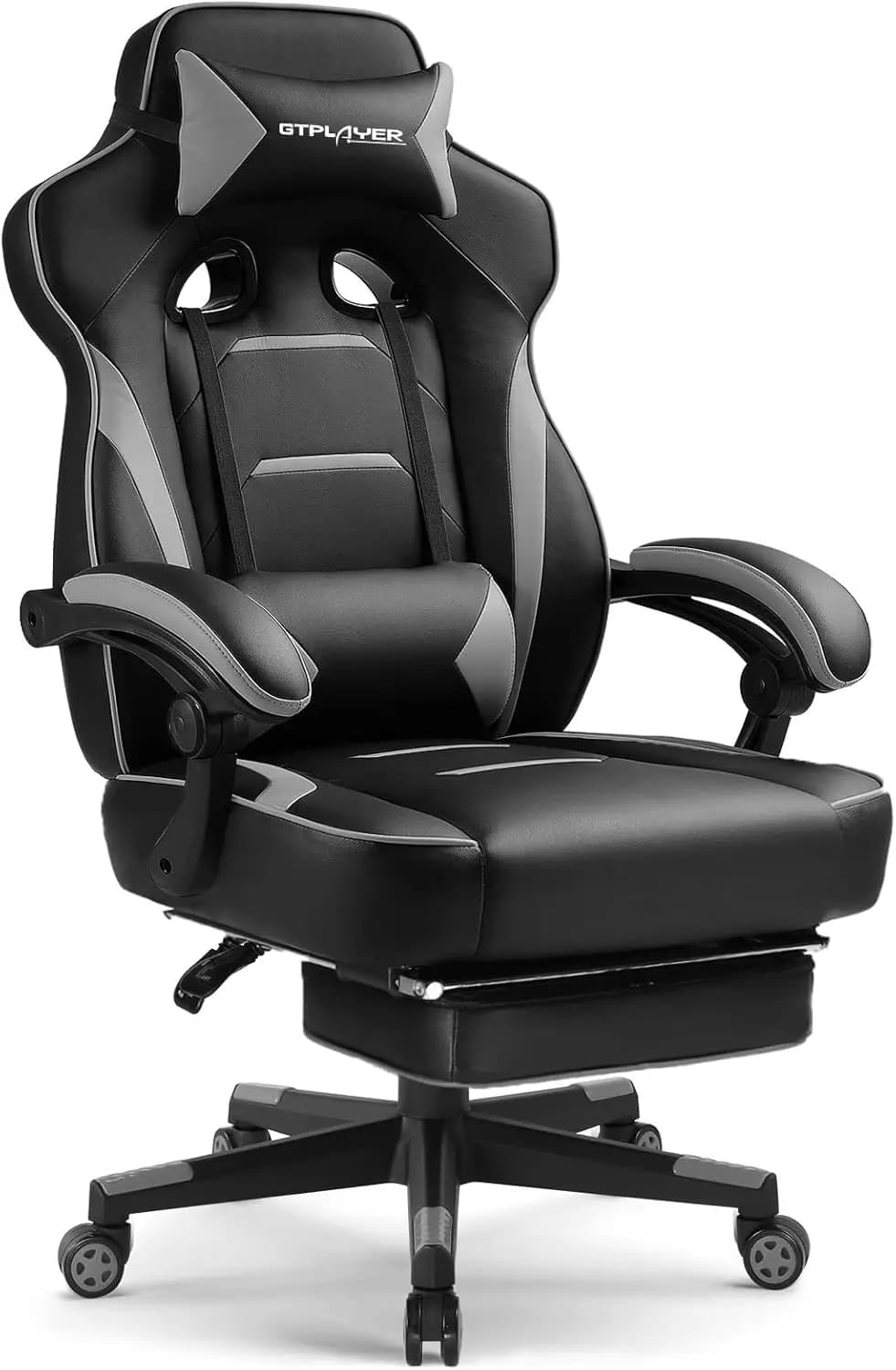 Big and Tall Gaming Chair 350LBS Ergonomic Office Chair with Lumbar Support Recliner Sky Gray