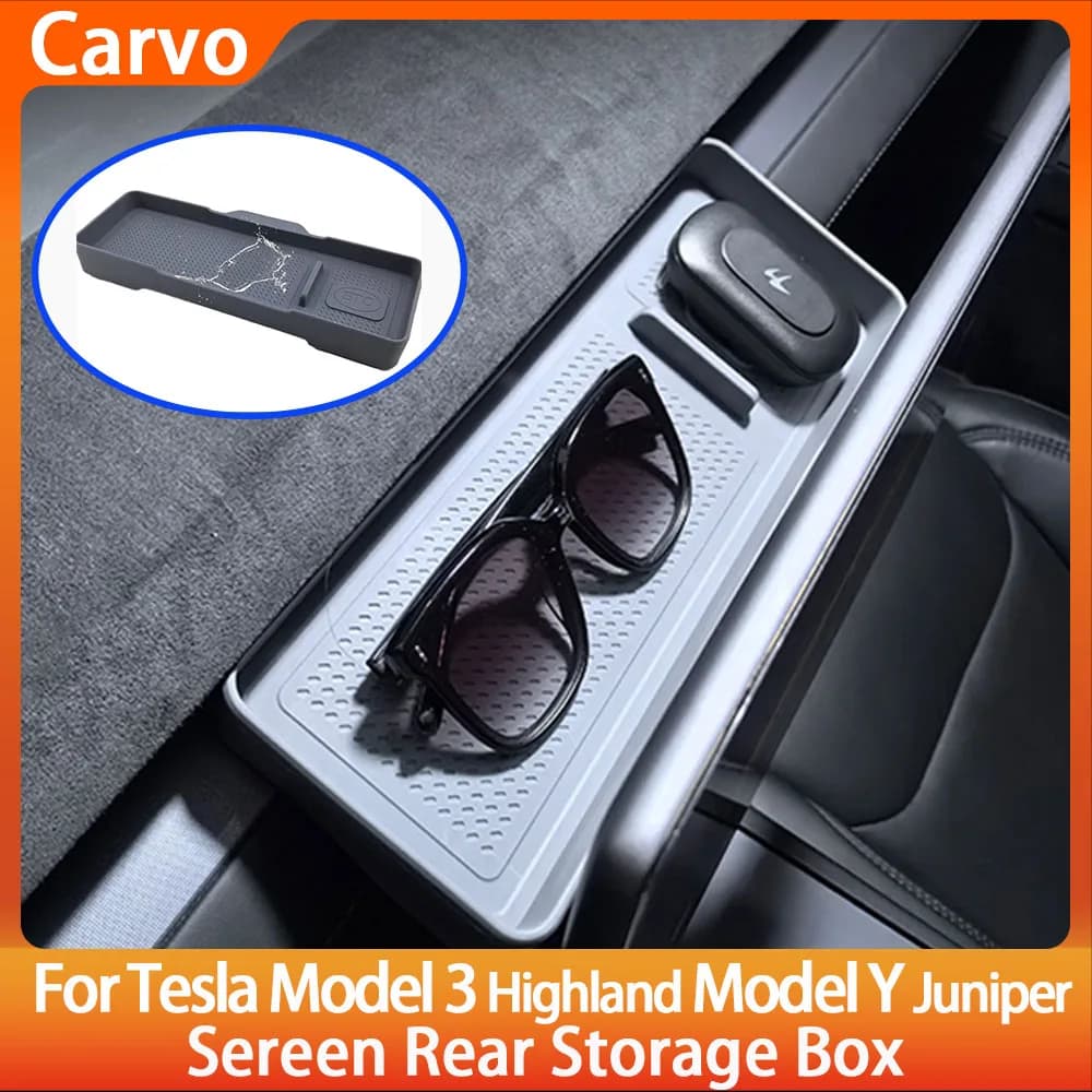 Per Tesla Model 3 Highland, Model Y Juniper, Model Y L 2026: Scatola portaoggetti con staffa ETC, Scatola portaoggetti posteriore per schermo, Accessori auto