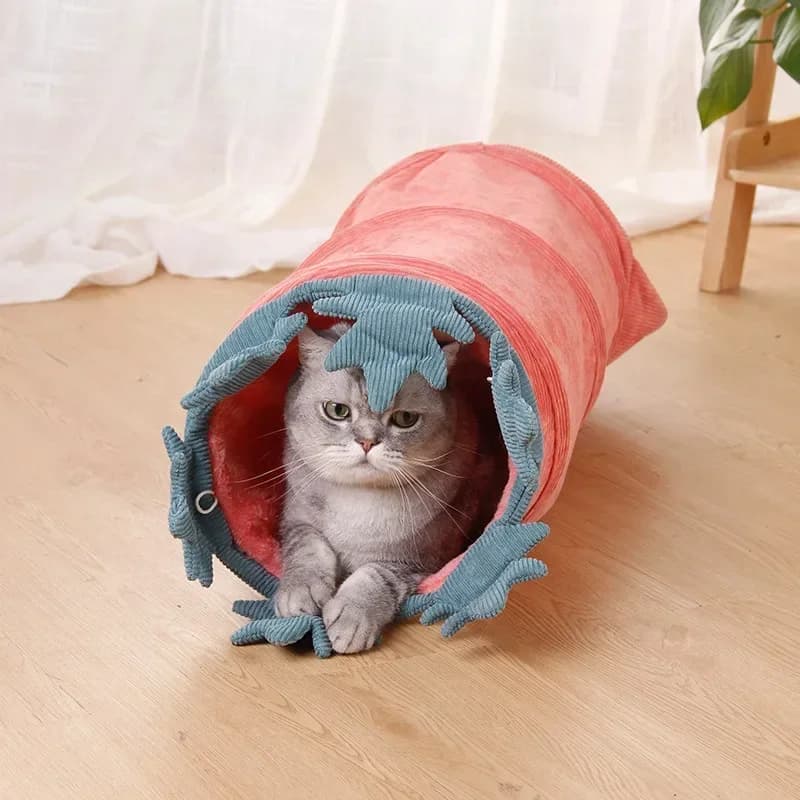 Animal Cartoon Toy Funny Tunnel Folding Small Dog Puppies Heel Cat Furry Nido Warm