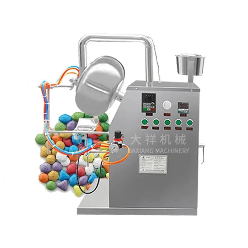Macchina per Rivestimento di Semi e Noci BYC-400 Mini, Grado Alimentare, Doppio Riscaldamento con Pistola a Spruzzo