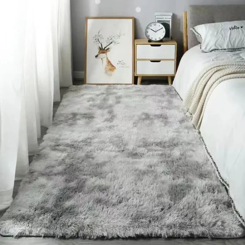 VIKAMA Non-slip Plush Fluffy Rug Soft Bedside Carpet Christmas Tie Dye for Living Room Bedroom Decor