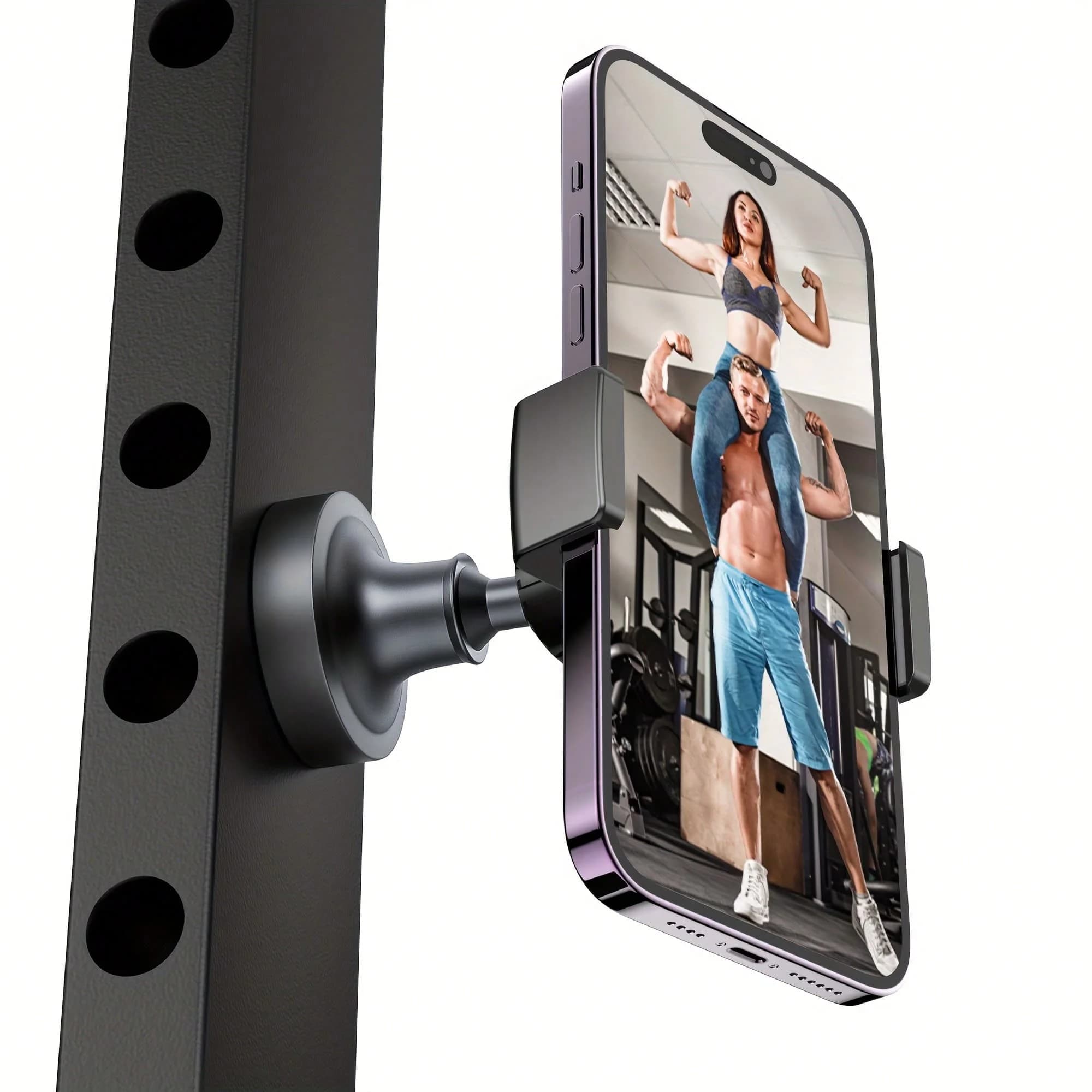 360° Rotatable Magnetic Phone Holder, Heavy-Duty Magnetic Base, Black, Suitable For Iron Panels, Easy Installation, Compatible With 4.7-6.5 Inch Smartphones, Great Halloween Or Christmas Gift For Friends Compatible With IPhone, Android Phone, Gift For Bir