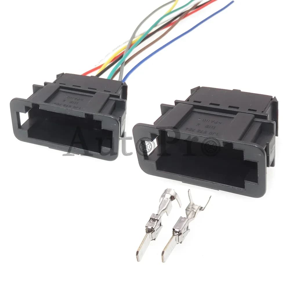 1 Set 8 Hole 1J0 972 784 1J0972784 AC Assembly Car Electrical Socket With Terminals Auto Wire Harness Connector For VW