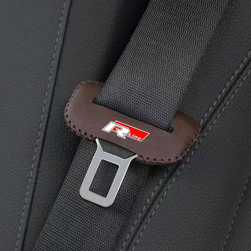 2 pieces PU leather safety belt for car buckle clip protective cover scratch-resistant case for VW Volkswagen Golf Polo Tiguan R line Rline