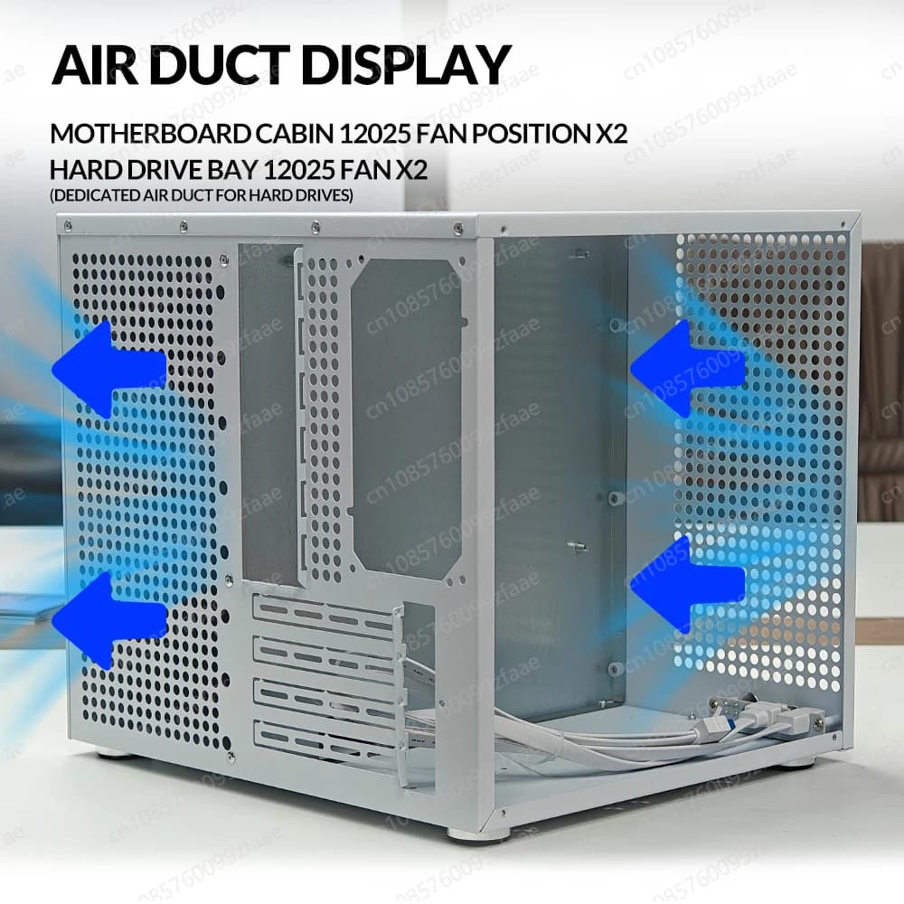 Telaio NAS Sagittario a 8 alloggiamenti doppia piattaforma MATX/ATX | Espansione PCIe a tutta altezza | Supporta lo stoccaggio AIO+RAID
