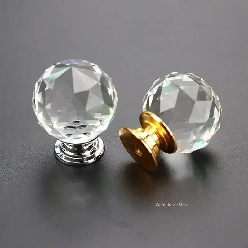 20mm 30mm 40mm 50mm Sfera di cristallo Design Trasparente Manopole di vetro di cristallo Armadio Cassetto Tirare Armadio da cucina Guardaroba Maniglie Hardware
