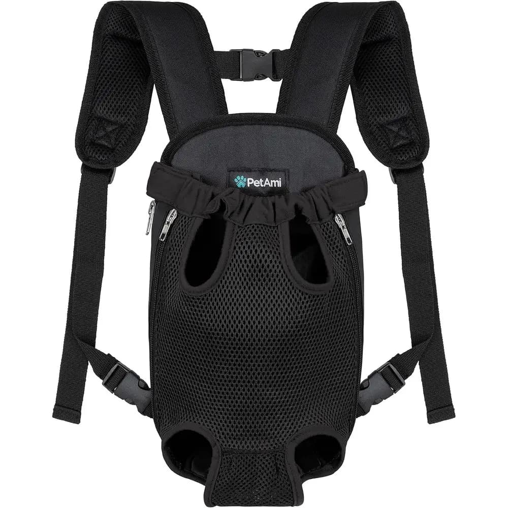 Zaino regolabile e imbottito per cani di piccola e media taglia - Ventilato, ideale per escursioni e viaggi, 12-16 libbre, Nero