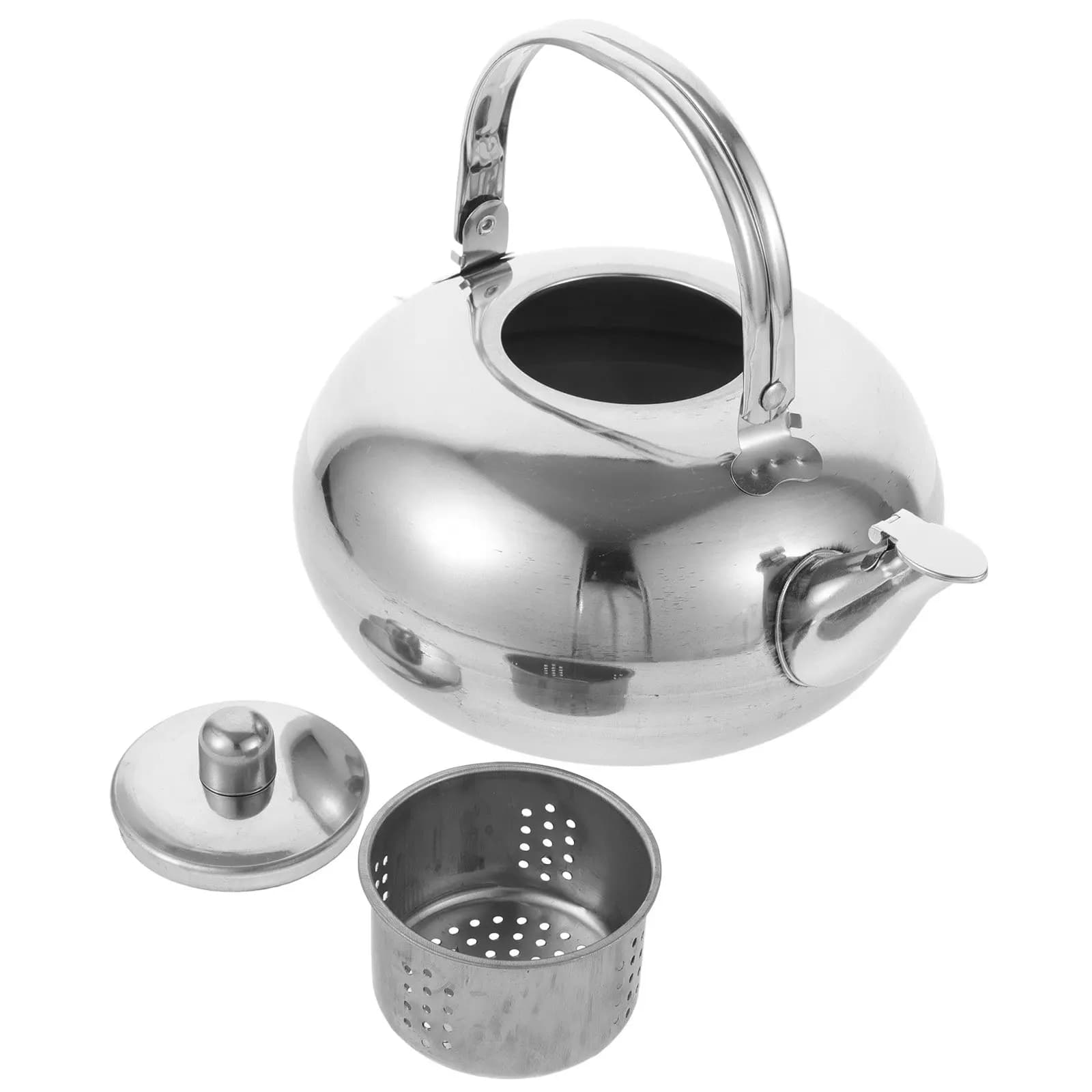 Stainless Steel Tea Kettle with Built-in Fine Mesh Infuser Stovetop Whistling Kettle for Gas Induction Electric Cooktops Boiling