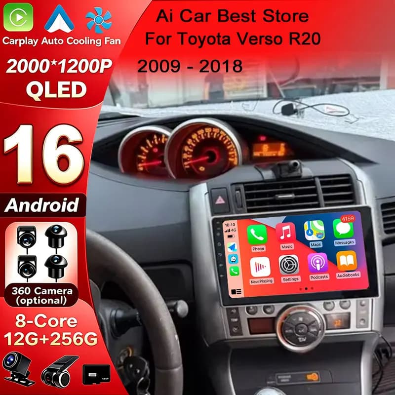 Android 15 Wireless CarPlay Android Autoradio for Toyota Verso R20 2009 - 2018 Car Smart Systems Smart GPS Navi Car Radio