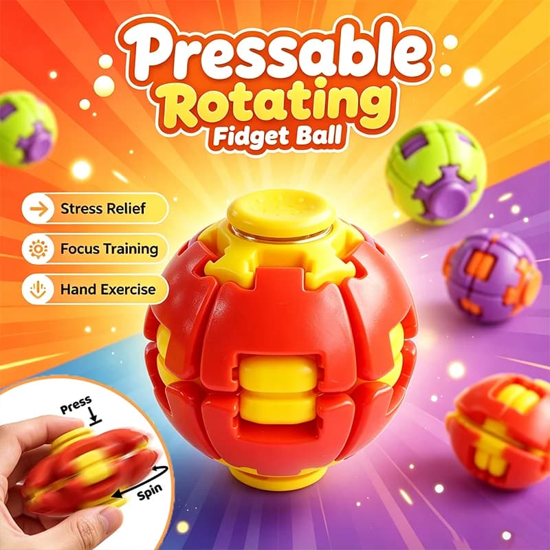 3D Printed Rotatable Press Fidget Ball Puzzle Splicing Fidget Spinner Ball For Anti‑Anxiety Stress Relief Toy For Desktop Gifts