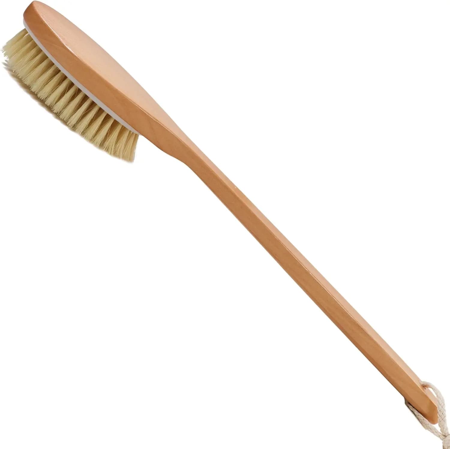 Spazzole da Bagno con Setole Morbide e Naturali, Manico Lungo in Legno Antiscivolo, Scrubber per Doccia e Corpo per Uso Bagnato