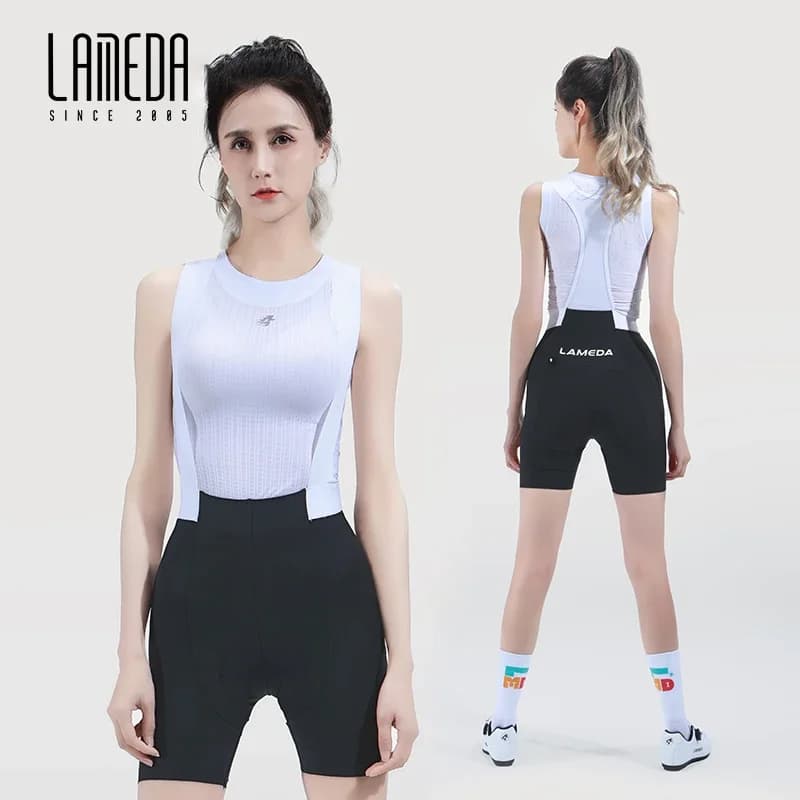 LAMEDA Women's high waist cycling shorts with elasticated sponge padding and pocket, fast drying, breathable, soft, for MTB and road