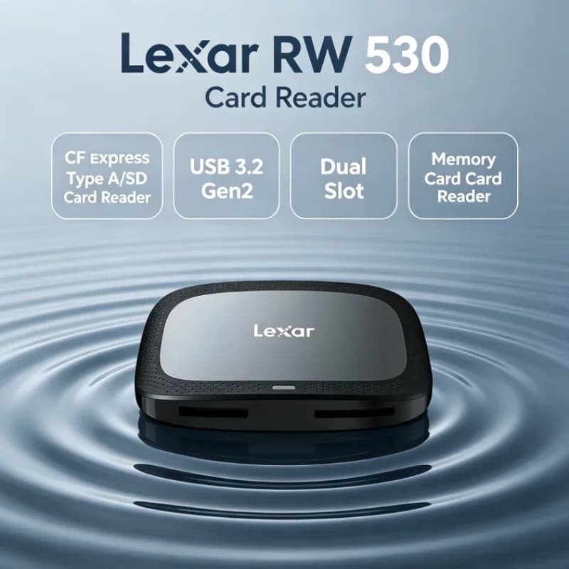 Lexar CFexpress Type A / SD Memory Card Reader RW530 Dual Slot CFA Max 900MB/s USB 3.2 Gen2 SD Card Reader