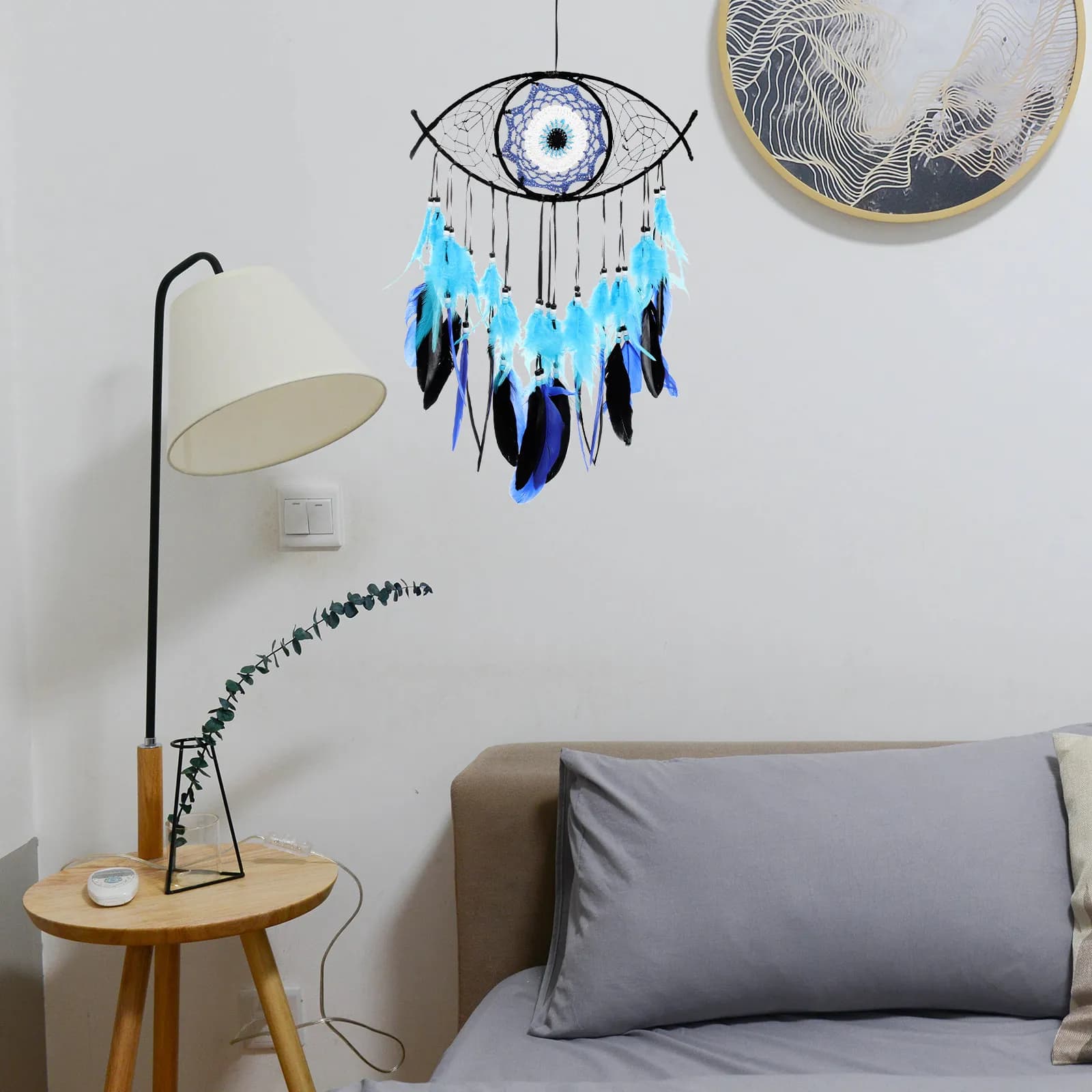 Dream Catcher Plumes Evil Eye Hanging Decor Bedroom Wall Ornament Decorative Dreamcatcher Indoor Hanging Decoration
