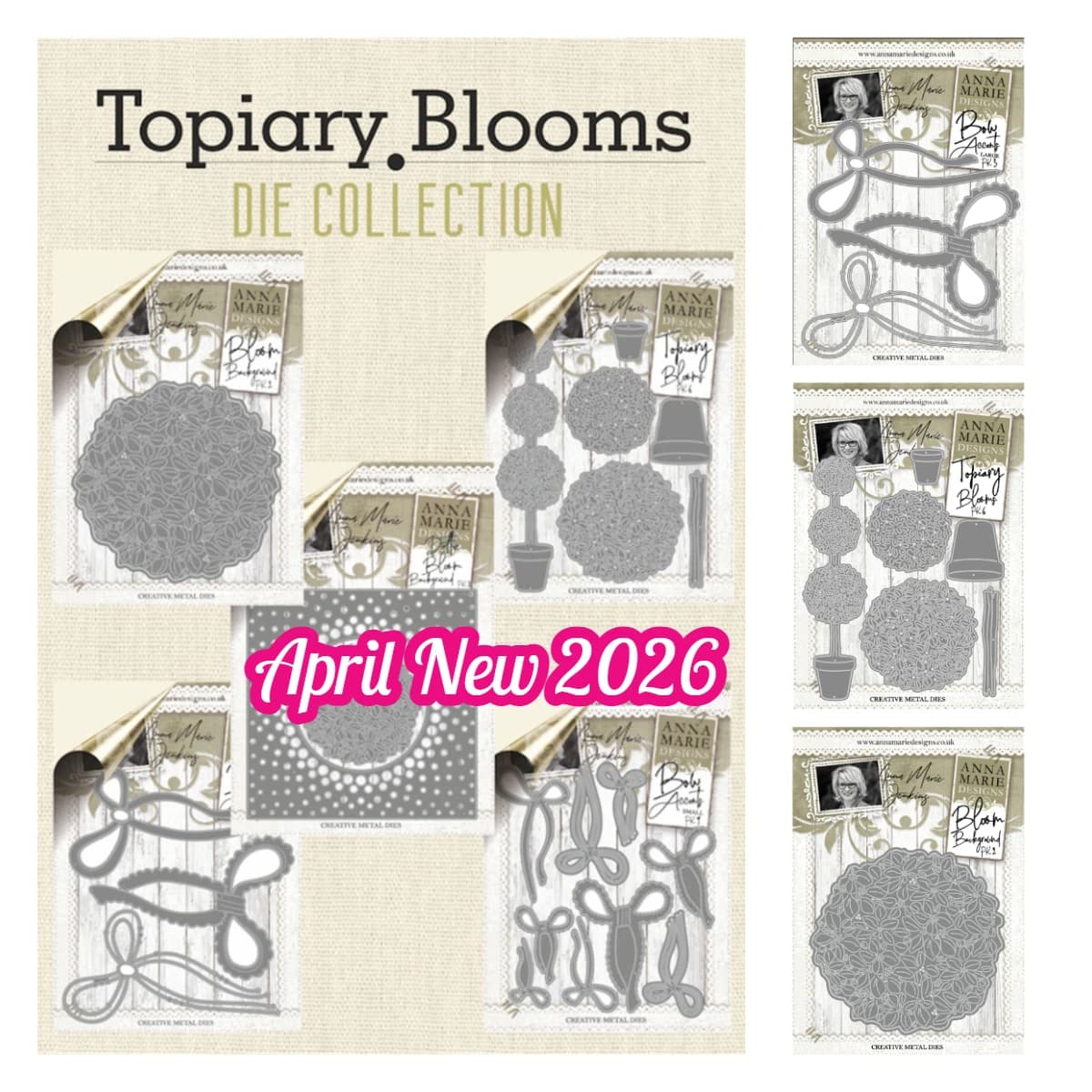 ANNA MARIE Topiary Blooms Die Set Metal Cutting Dies for DIY Scrapbooking Craft Album Paper Card Embossed Template Stencil Mold