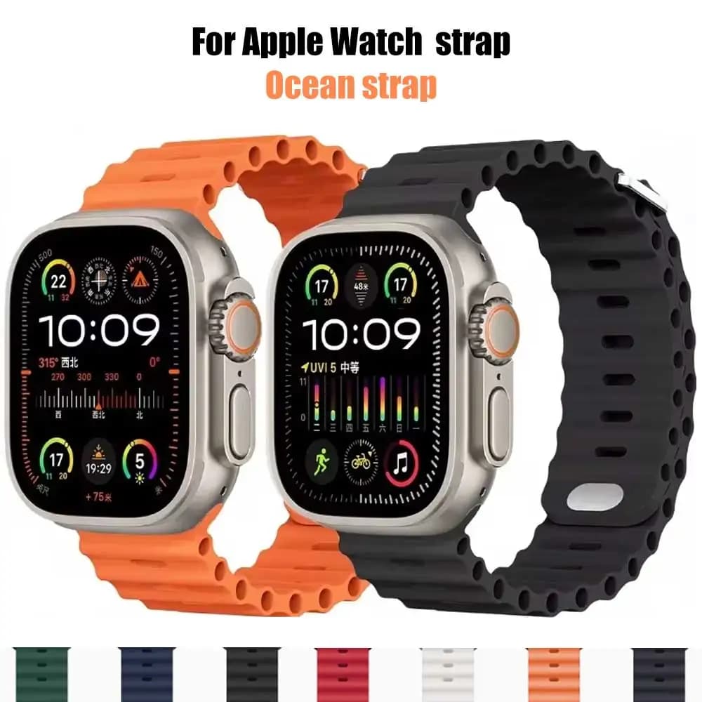 Cinturino in silicone Ocean per cinturino Apple Watch Ultra Series 9 SE iwatch 42mm 44mm 45mm 49mm 38mm 40mm 41mm correas 49 44 45 mm cinturini