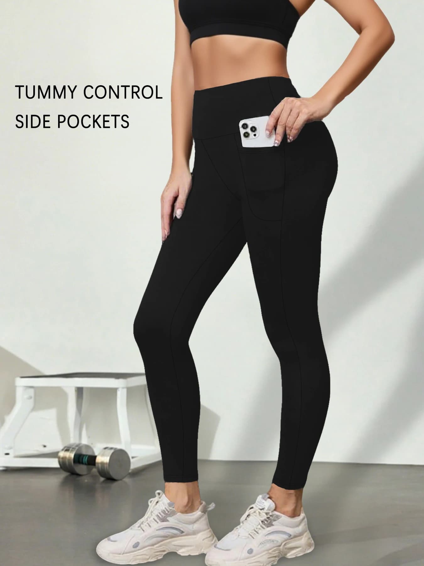 Leggings Super Morbidi da Donna con Tasche, Vita Alta e Controllo Pancia per Yoga, Allenamento e Comfort Casual