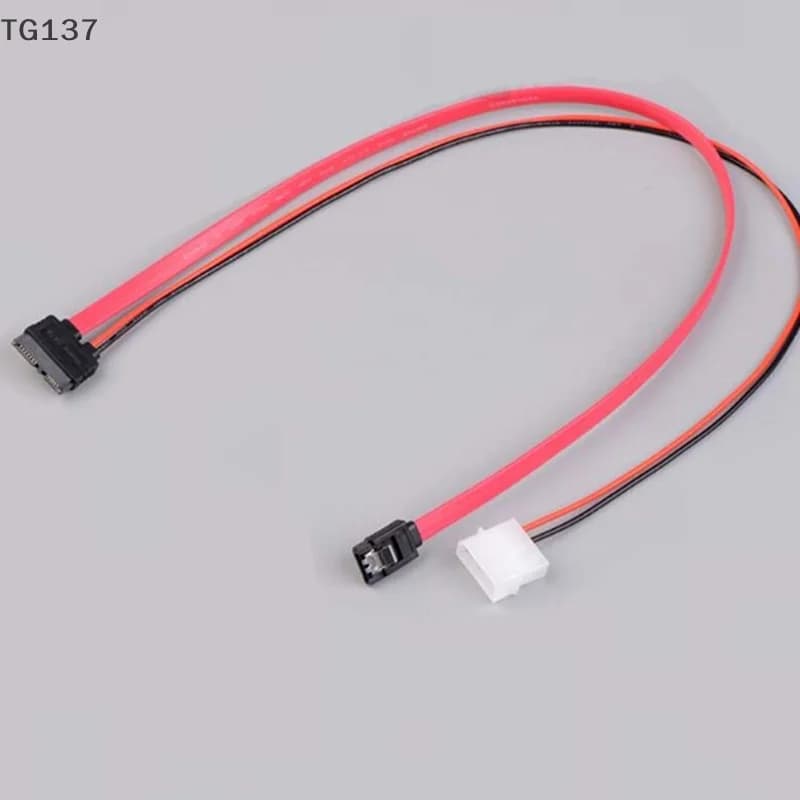7+6 Pin Slimline Sata Cable For Slim Latop SATA DVD+/-RW Drive Power Cord To PC